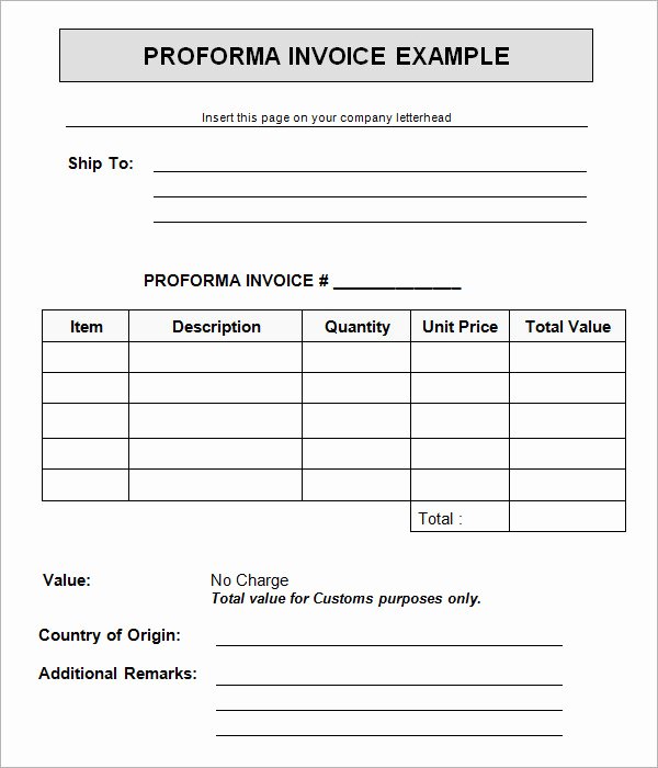 Proforma Invoice Template Excel Luxury 15 Sample Proforma Invoice Template for Download