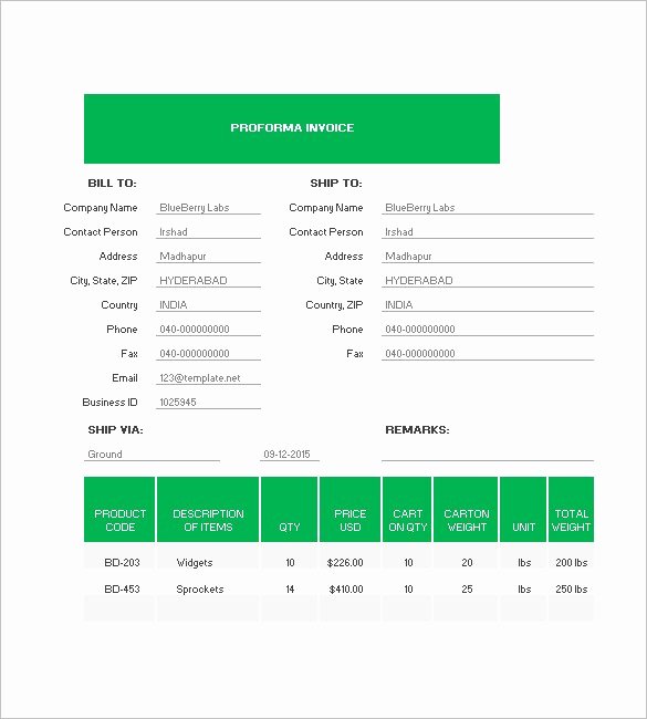 Proforma Invoice Template Excel New Proforma Invoice Template 8 Free Excel Word Pdf
