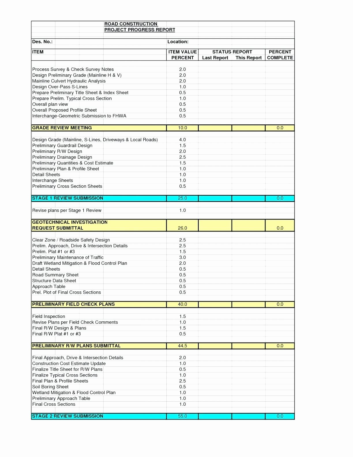 Progress Report Template Excel Beautiful Template Monthly Report Template Excel