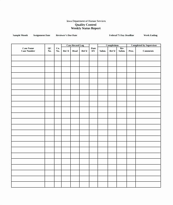 Progress Report Template Excel Fresh Status Report Template Excel Quality Control Weekly Daily