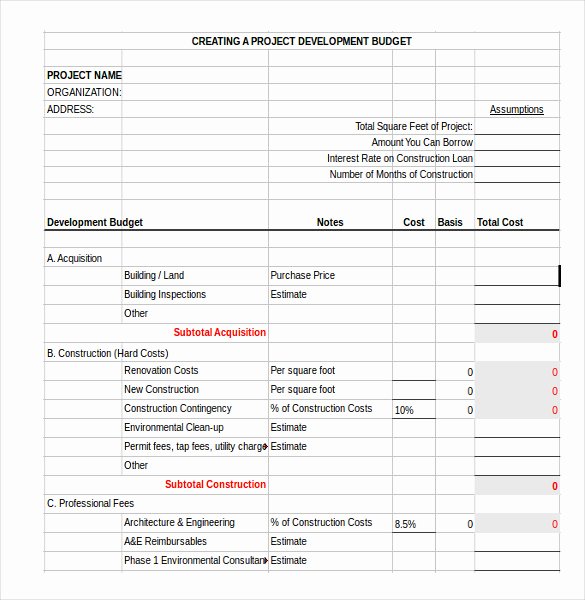 Project Budget Template Excel Luxury 12 Construction Bud Templates Doc Pdf Excel
