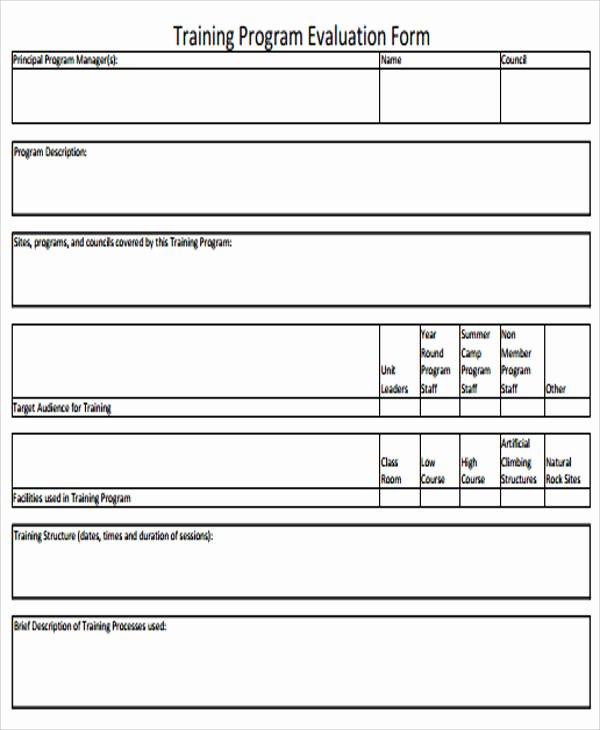 Project Evaluation Plan Template Beautiful 9 Sample Program Evaluation forms