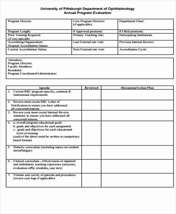Project Evaluation Plan Template Beautiful 9 Sample Program Evaluation forms