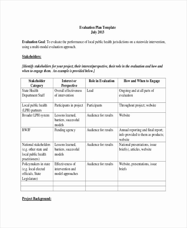 Project Evaluation Plan Template Lovely 8 Project Evaluation Templates Free Sample Example