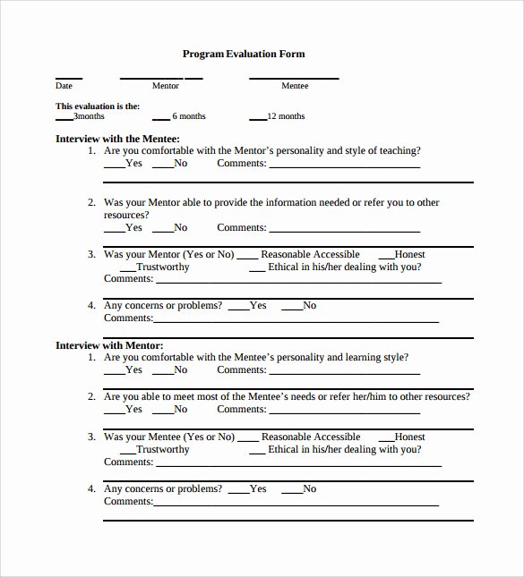 Project Evaluation Plan Template Unique 8 Program Evaluation forms to Free Download