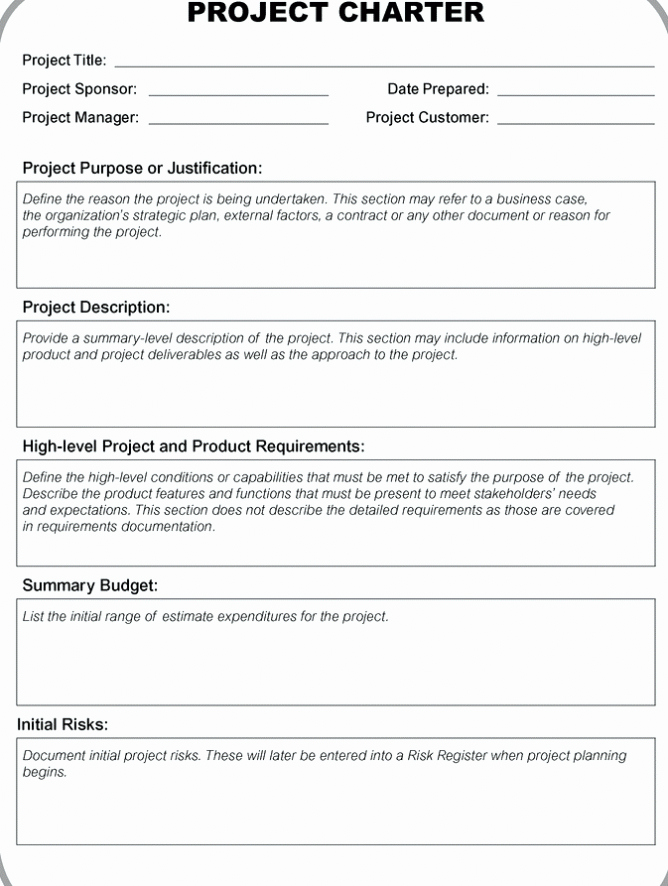 Project Management Charter Template Awesome Project Charter Template Pdf Ppt Free
