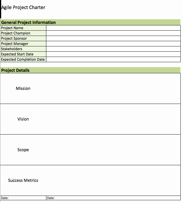 Project Management Charter Template Best Of Free Agile Project Management Templates In Excel