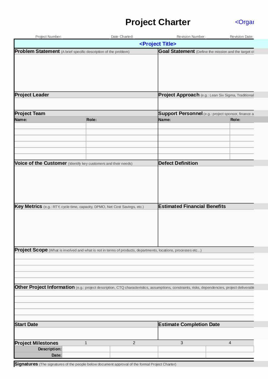 Project Management Charter Template Luxury 2019 Project Charter Template Fillable Printable Pdf