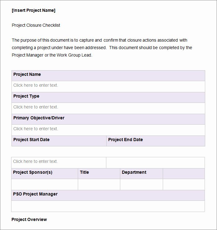 Project Management Checklist Template Fresh Project Checklist Template 12 Free Word Pdf Documents