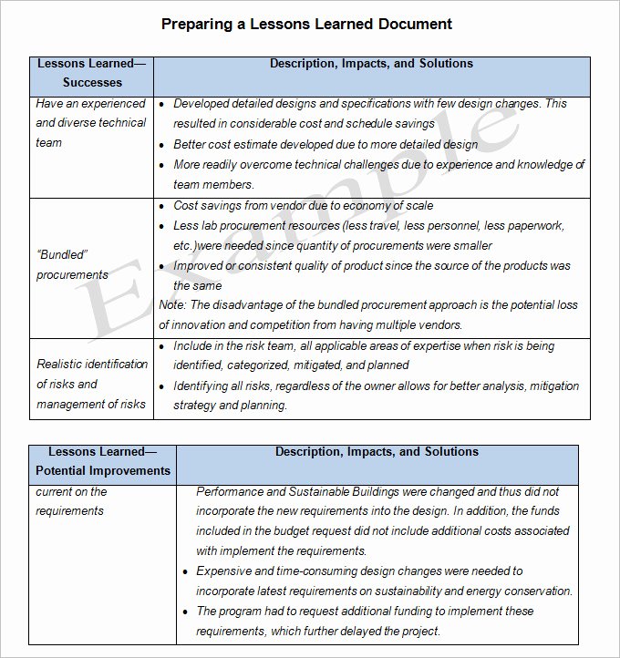 Project Management Lessons Learned Template Luxury Lessons Learned Template Excel