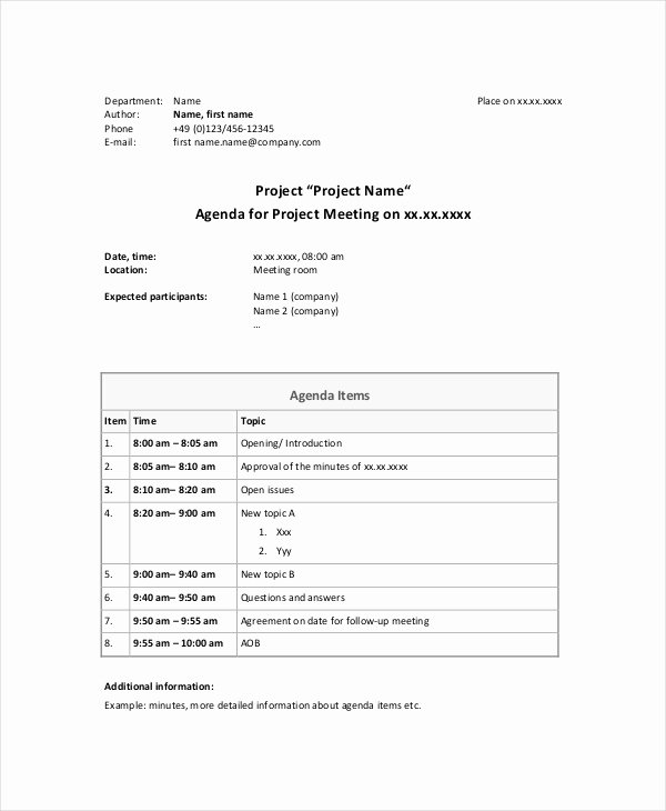 Project Management Meeting Minutes Template Inspirational Management Meeting Agenda Template – 10 Free Word Pdf