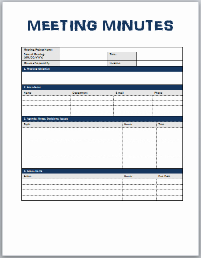 Project Management Meeting Minutes Template Unique Minutes Meeting Template