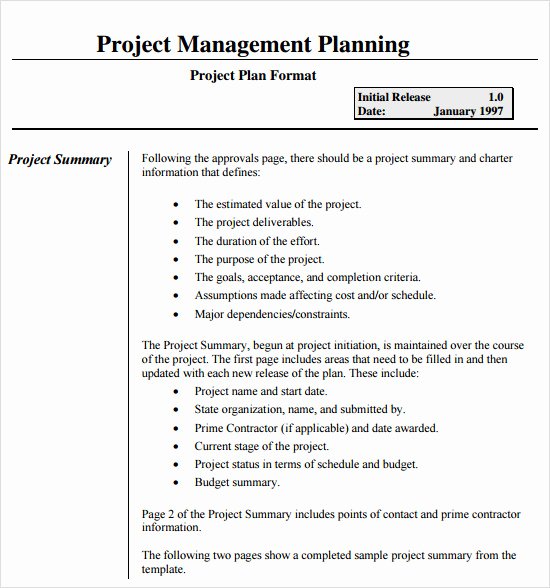 Project Management Plan Template Word Beautiful 15 Sample Project Plans