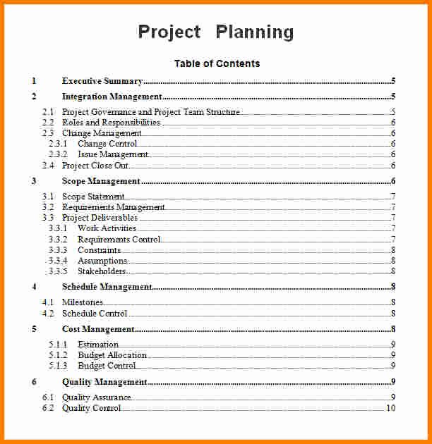 Project Management Plan Template Word Inspirational Project Planning Template