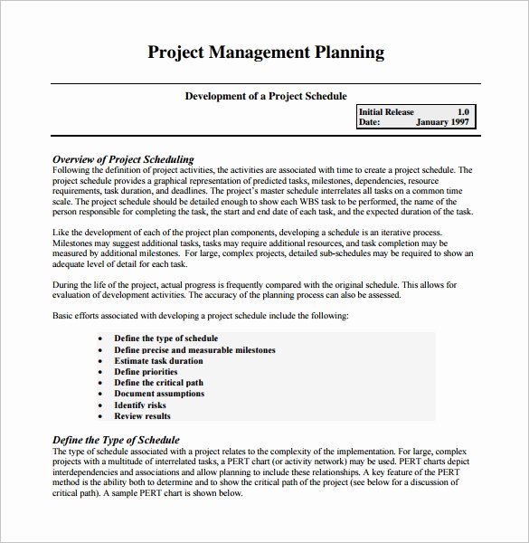 Project Management Schedule Template New 6 Project Management Schedule Template Doc Excel Pdf