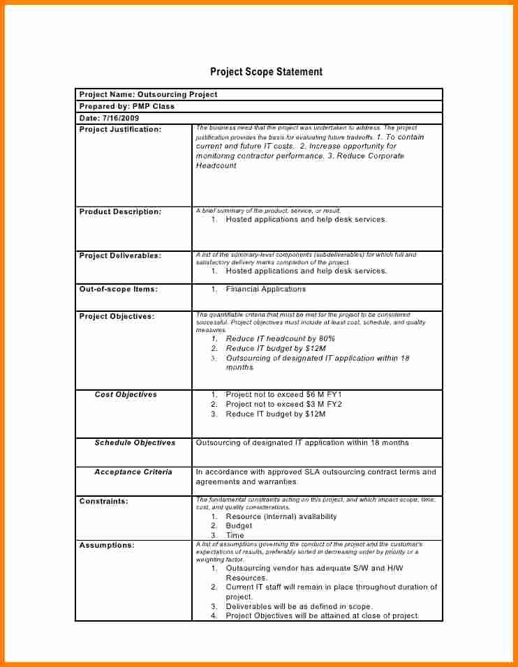 Project Management Scope Template Best Of Project Scope Statement Template