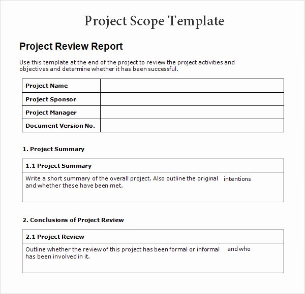Project Management Scope Template Elegant 8 Sample Project Scope Templates – Pdf Word
