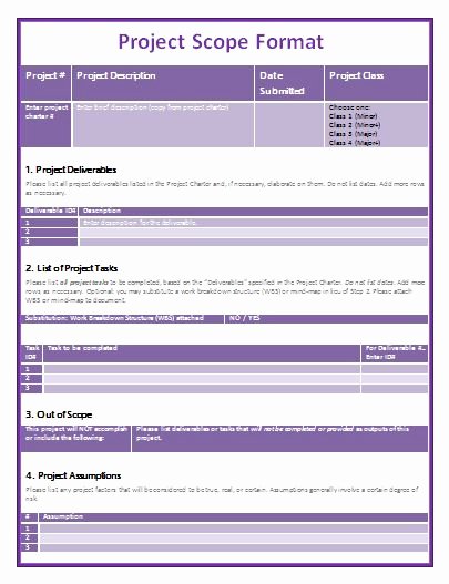 Project Management Scope Template Luxury Project Scope Statement Template Templates