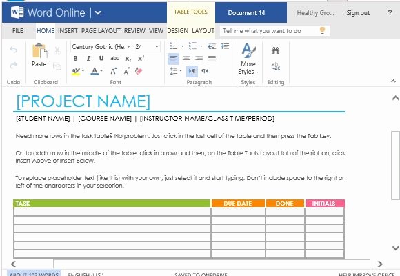 Project Management Template Word Fresh School Project Task List Template for Word Line