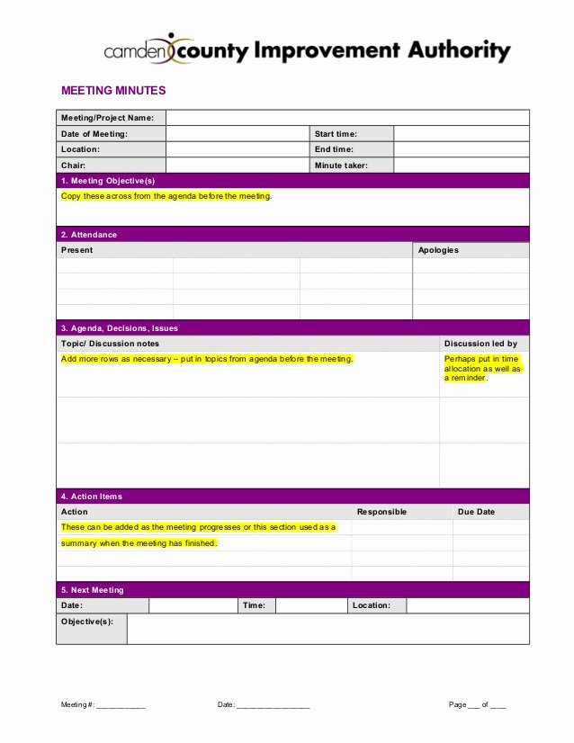 Project Meeting Minutes Template Elegant Meeting Minutes Template 2