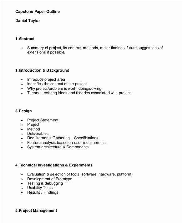 Project Plan Outline Template Beautiful Project Outline Template 8 Free Word Excel Pdf format