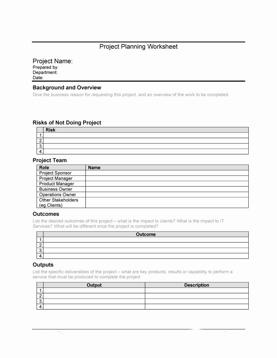 Project Plan Outline Template Elegant 48 Professional Project Plan Templates [excel Word Pdf
