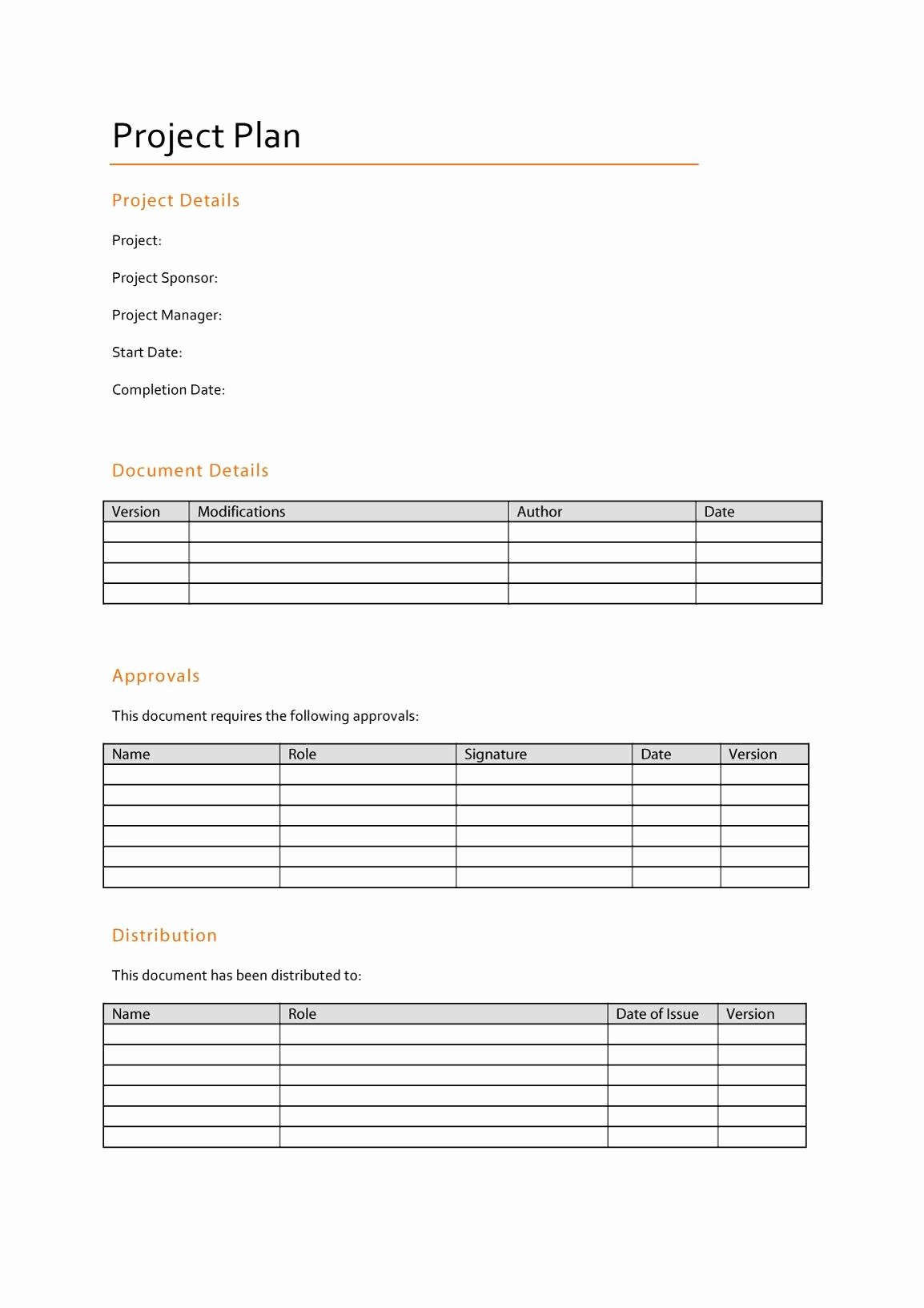 Project Plan Outline Template Lovely 48 Professional Project Plan Templates [excel Word Pdf