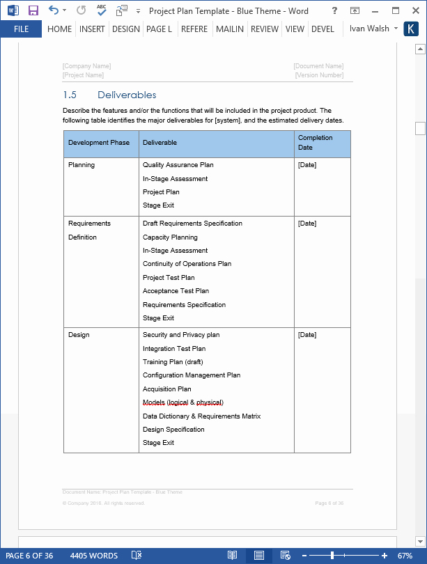 Project Plan Template Microsoft Word Unique Project Plan Template – Download Ms Word &amp; Excel forms