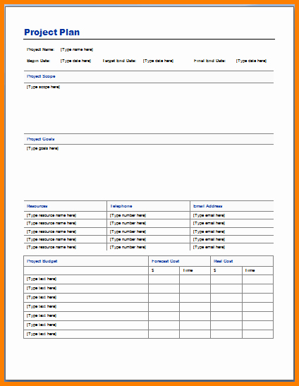 Project Plan Template Word Unique Project Plan Template Word Template