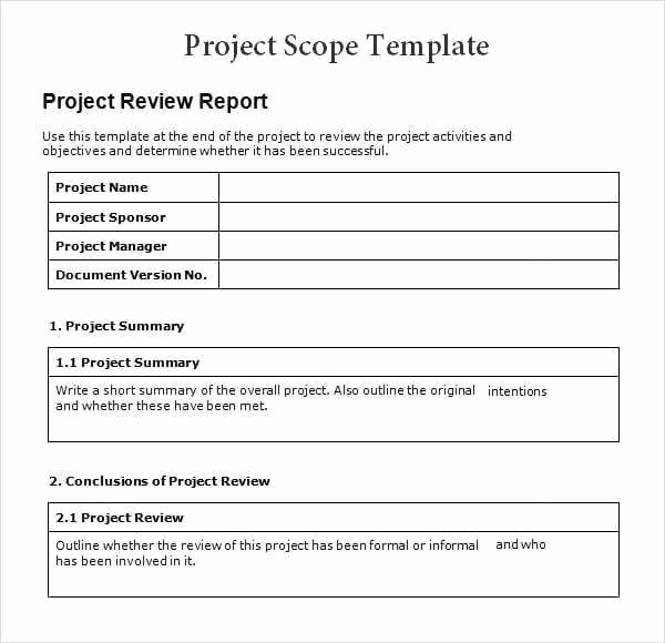 Project Scope Statement Template Awesome 3 Free Project Scope Statement Templates Word Excel