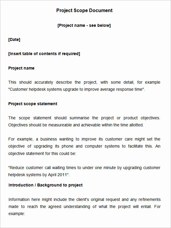 Project Scope Statement Template Beautiful Scope Of Work Template 36 Free Word Pdf Documents
