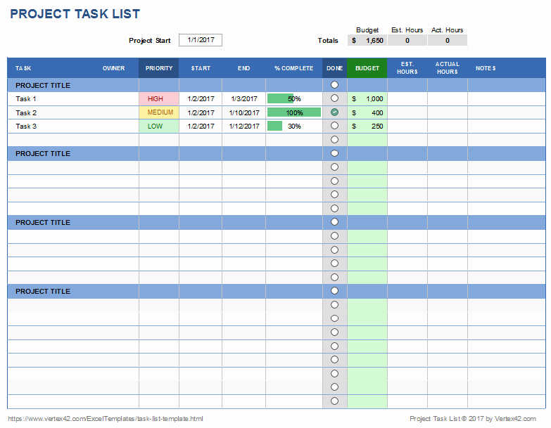 Project Task List Template Awesome Task List Template Excel