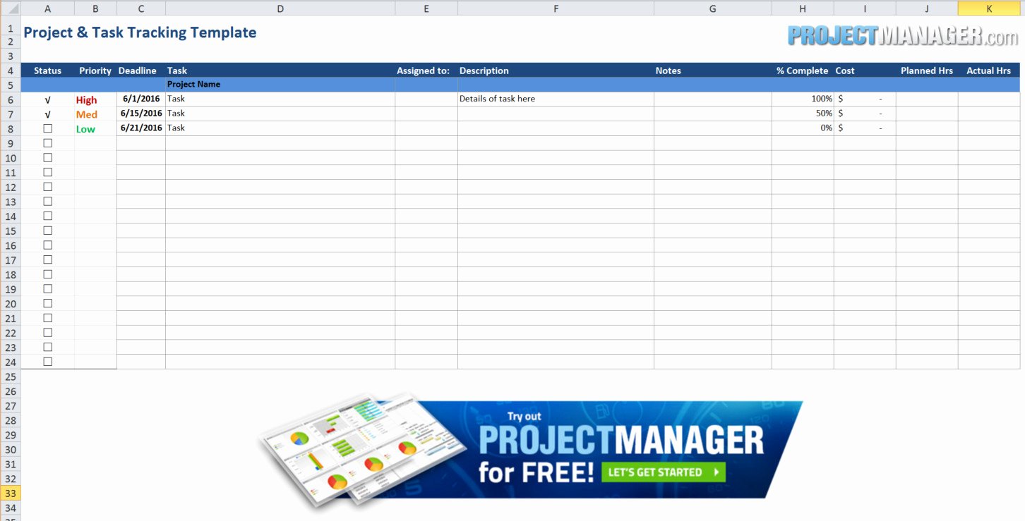 Project Task List Template Beautiful Guide to Excel Project Management Projectmanager