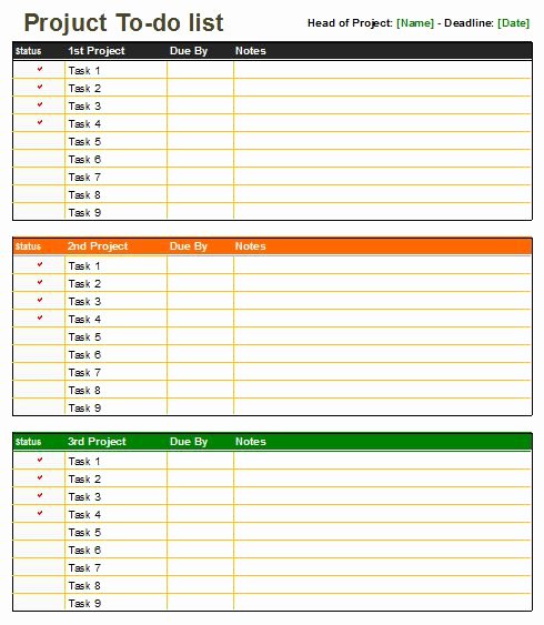 Project Task List Template Excel Inspirational Project to Do List Excel Multi Task