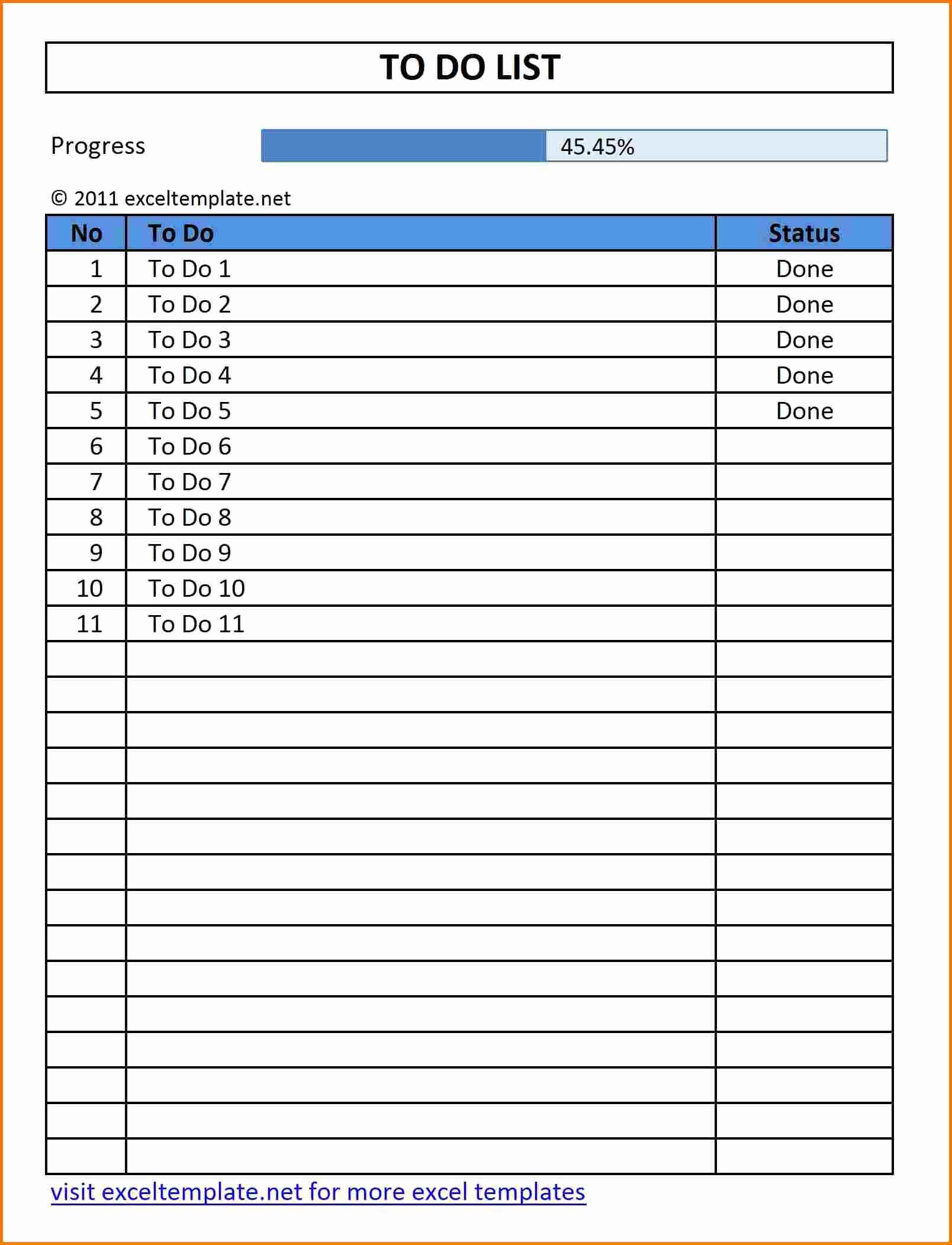 Project Task List Template Excel New Daily Task Template