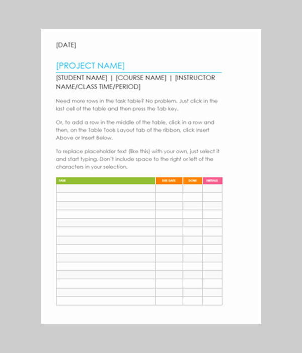Project Task List Template Unique 28 Best Free Download Ms Word format Templates