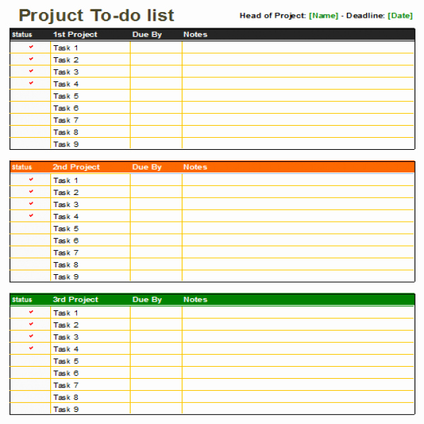 Project Task List Template Unique Project Task List Excel