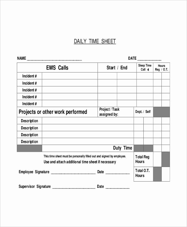 Project Timesheet Template Excel Luxury 12 Daily Timesheet Templates Free Word Pdf format