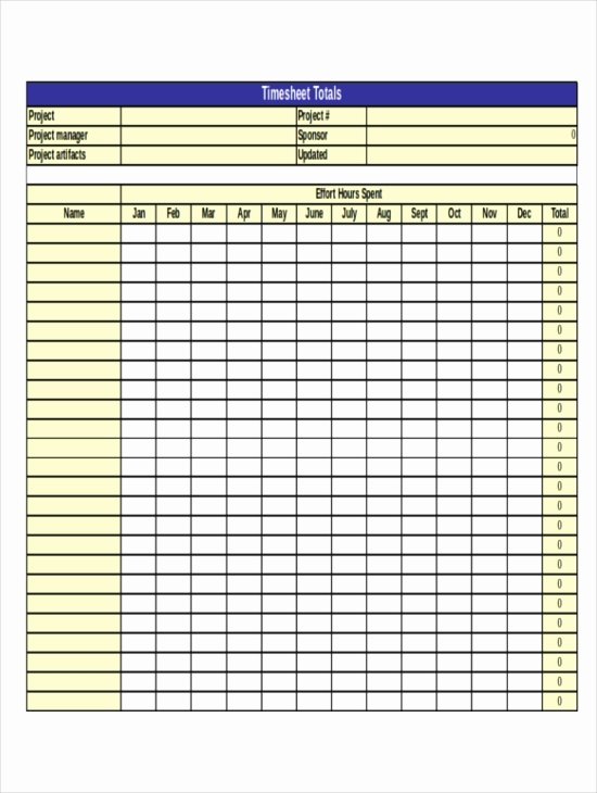 Project Timesheet Template Excel Luxury 30 Timesheet Templates Free Sample Example format