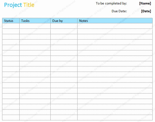 Project to Do List Template Elegant Project to Do List Basic format List Templates