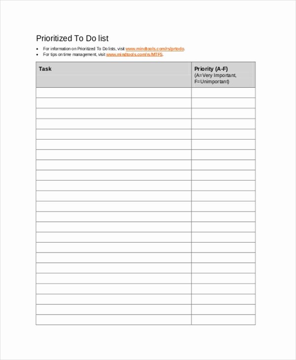 Project to Do List Template New Project List Template 7 Free Word Pdf Documents