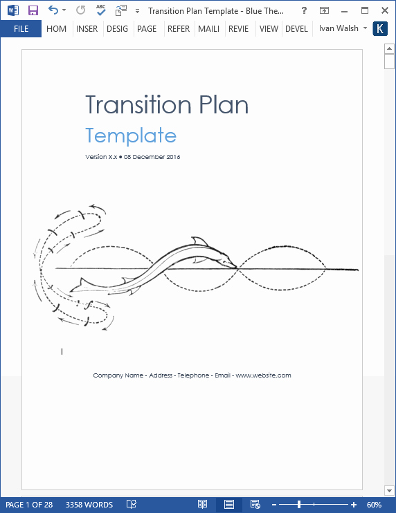 Project Transition Plan Template Awesome Transition Plan – Ms Word Template – Instant Download