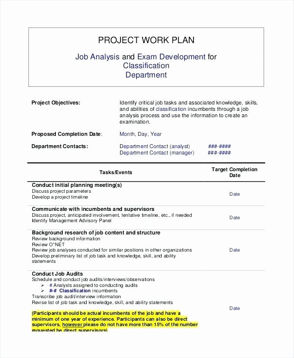 Project Work Plan Template Beautiful Daily Checklist Template Work Plan Examples