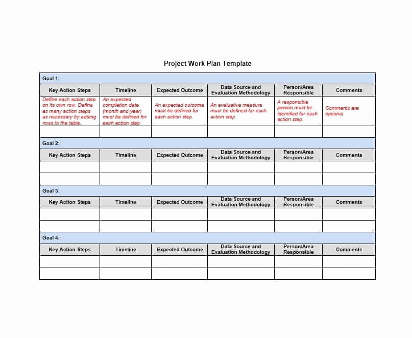 Project Work Plan Template Beautiful Work Plan 40 Great Templates &amp; Samples Excel Word