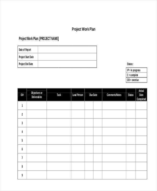 Project Work Plan Template Fresh 41 Work Plans In Pdf
