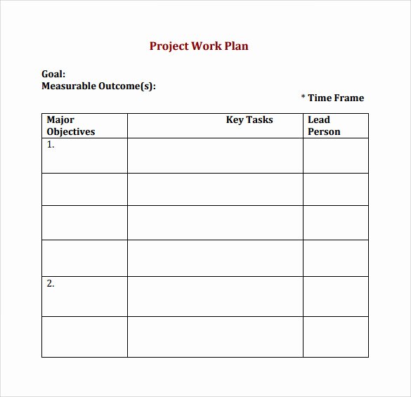 Project Work Plan Template Luxury Work Plan Template 17 Download Free Documents for Word