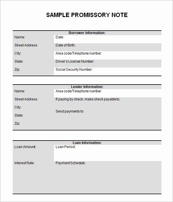 Promissory Note Template Free Best Of 27 Promissory Note Templates