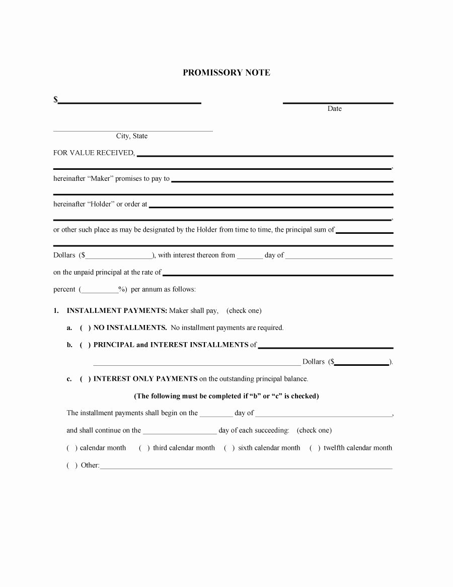 Promissory Note Template Free Best Of 45 Free Promissory Note Templates &amp; forms [word &amp; Pdf