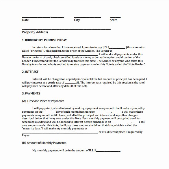 Promissory Note Template Free Best Of Promissory Note Template 10 Download Free Documents In