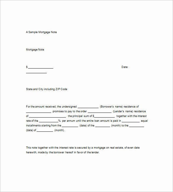 Promissory Note Template Free Fresh 11 Mortgage Promissory Note Google Docs Ms Word Apple